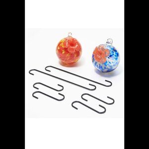 Barbara King 2-pack Set Art Glass Hummingbird Feeders